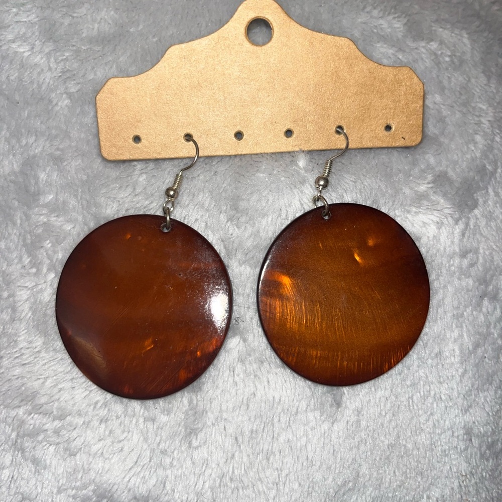 Elegant Brown Dangle Earrings